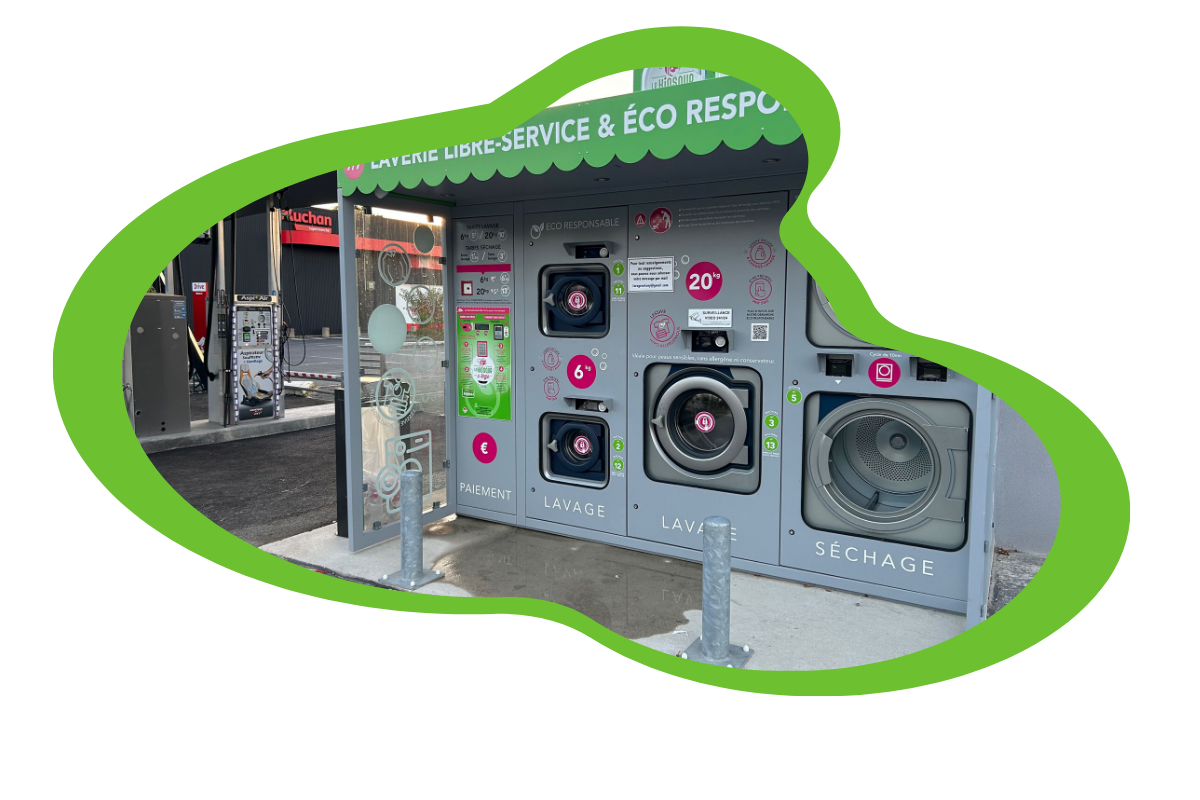 Image d'une laverie automatique Le Kiosque à Linge en extérieur